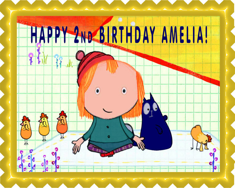 Peg + Cat - Edible Birthday Cake Topper OR Cupcake Topper, Decor