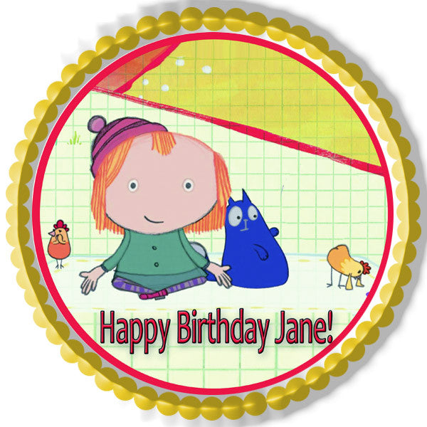 Peg + Cat - Edible Birthday Cake Topper OR Cupcake Topper, Decor