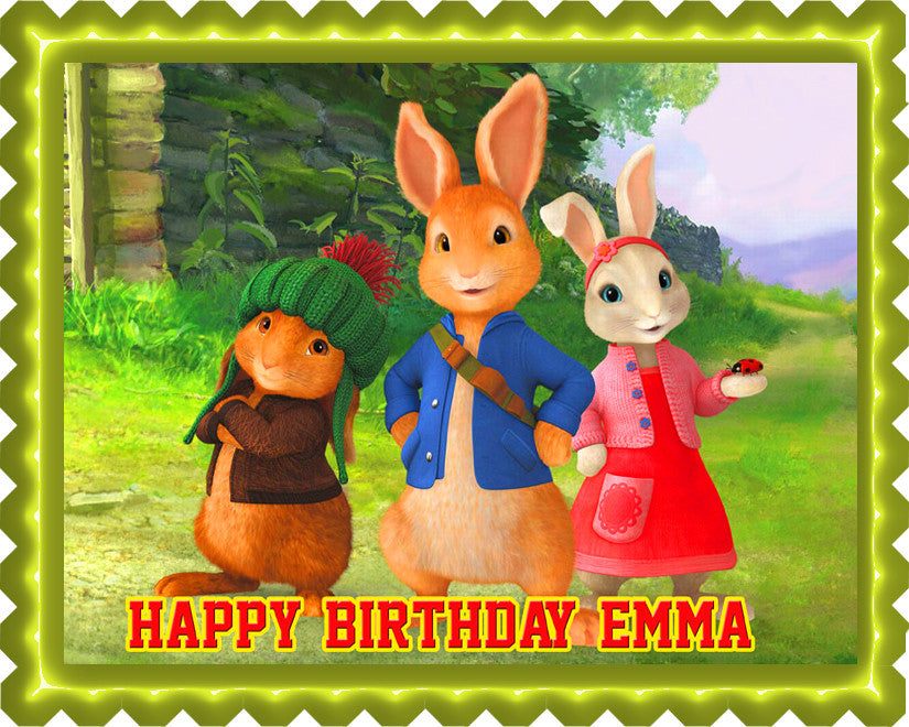 Peter Rabbit Edible Birthday Cake Topper OR Cupcake Topper, Decor - Edible Prints On Cake (Edible Cake &Cupcake Topper)