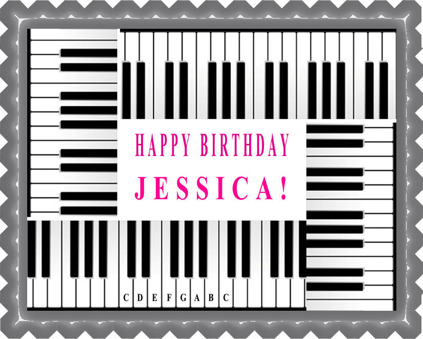Piano Keys - Edible Cake Topper OR Cupcake Topper, Decor