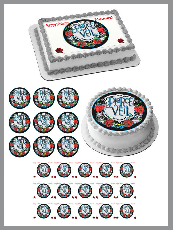 Pierce The Veil - Edible Birthday Cake Topper OR Cupcake Topper, Decor