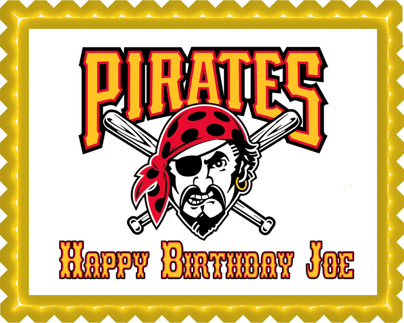 Pittsburgh Pirates (Nr2) - Edible Cake Topper OR Cupcake Topper, Decor