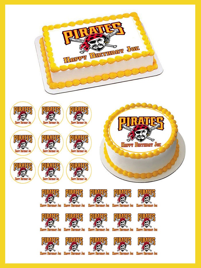 Pittsburgh Pirates (Nr2) - Edible Cake Topper OR Cupcake Topper, Decor