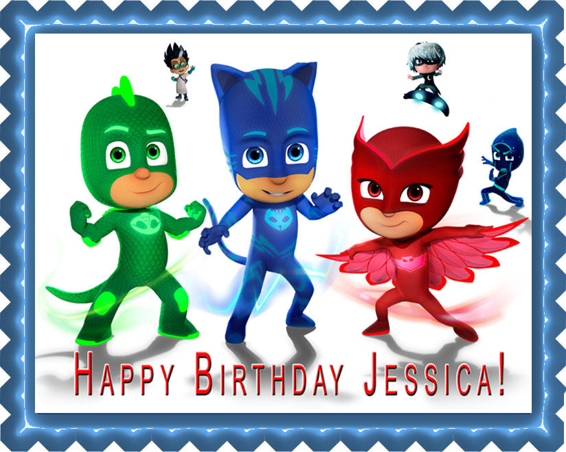 PJ Masks (Nr6) - Edible Cake Topper OR Cupcake Topper, Decor