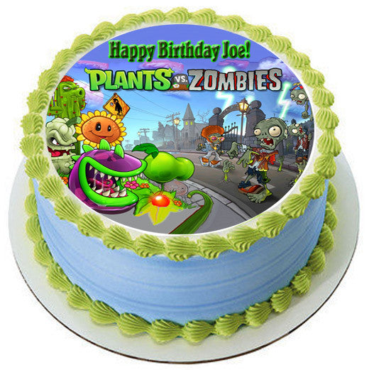 Plants vs Zombies - Edible Cake Topper OR Cupcake Topper, Decor