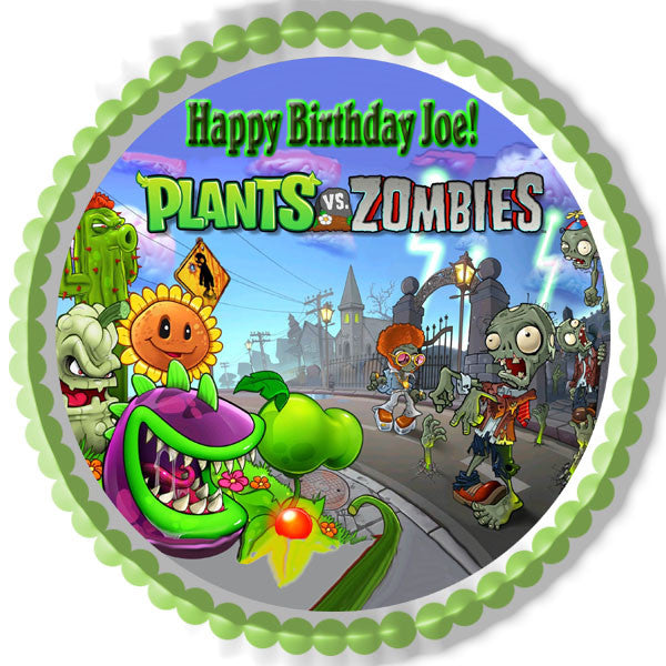 Plants vs Zombies - Edible Cake Topper OR Cupcake Topper, Decor