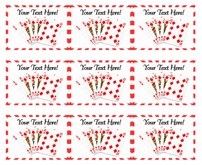 Playing Poker Cards II - Edible Cake Topper, Cupcake Toppers, Strips