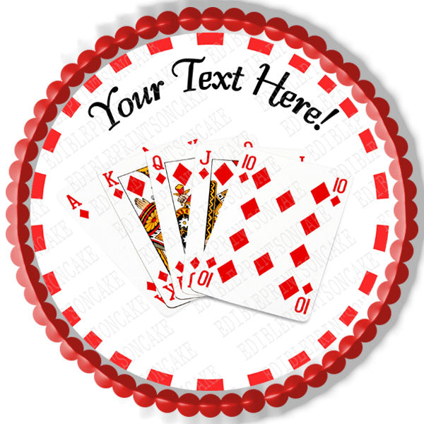 Playing Poker Cards II - Edible Cake Topper, Cupcake Toppers, Strips