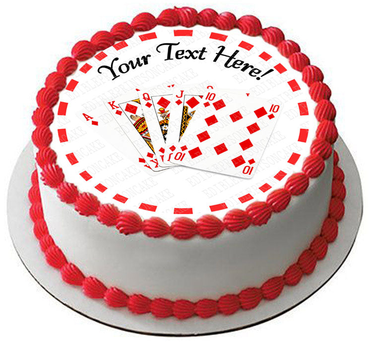 Playing Poker Cards II - Edible Cake Topper, Cupcake Toppers, Strips