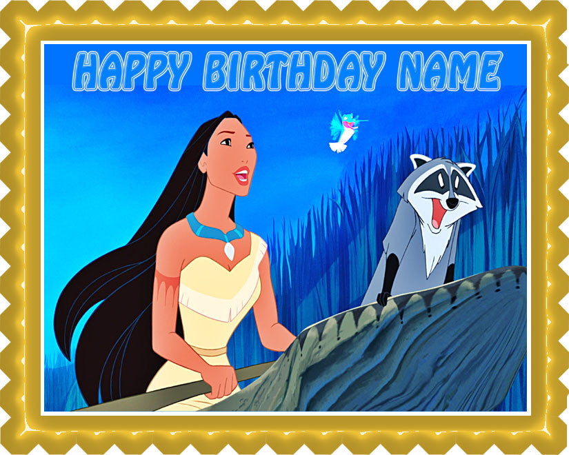 POCAHONTAS - Edible Cake Topper OR Cupcake Topper, Decor