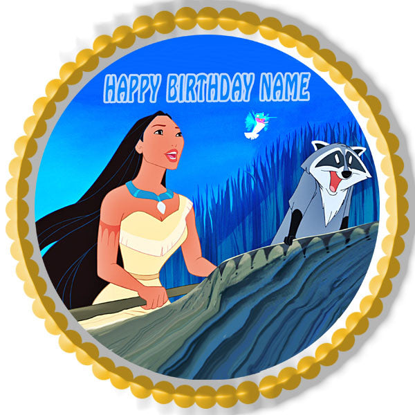 POCAHONTAS - Edible Cake Topper OR Cupcake Topper, Decor
