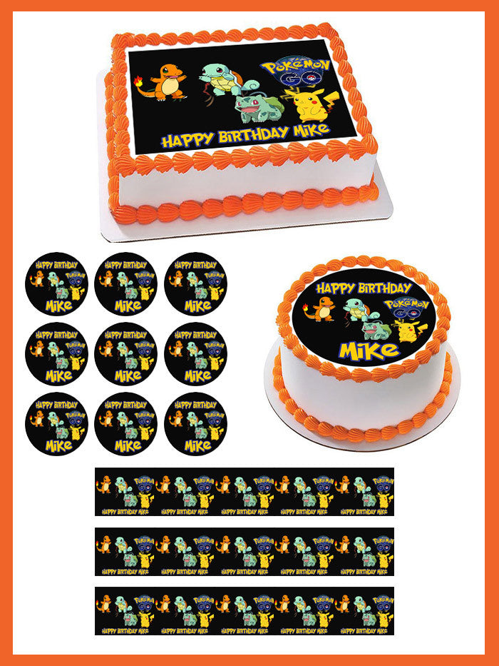 Pokemon Go (Nr2) - Edible Cake Topper OR Cupcake Topper, Decor