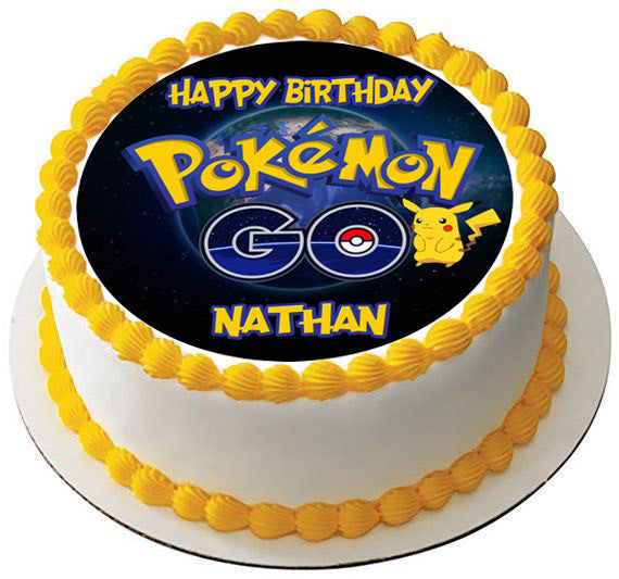 Pokemon Go - Edible Birthday Cake Topper OR Cupcake Topper, Decor