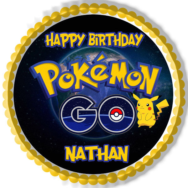 Pokemon Go - Edible Birthday Cake Topper OR Cupcake Topper, Decor