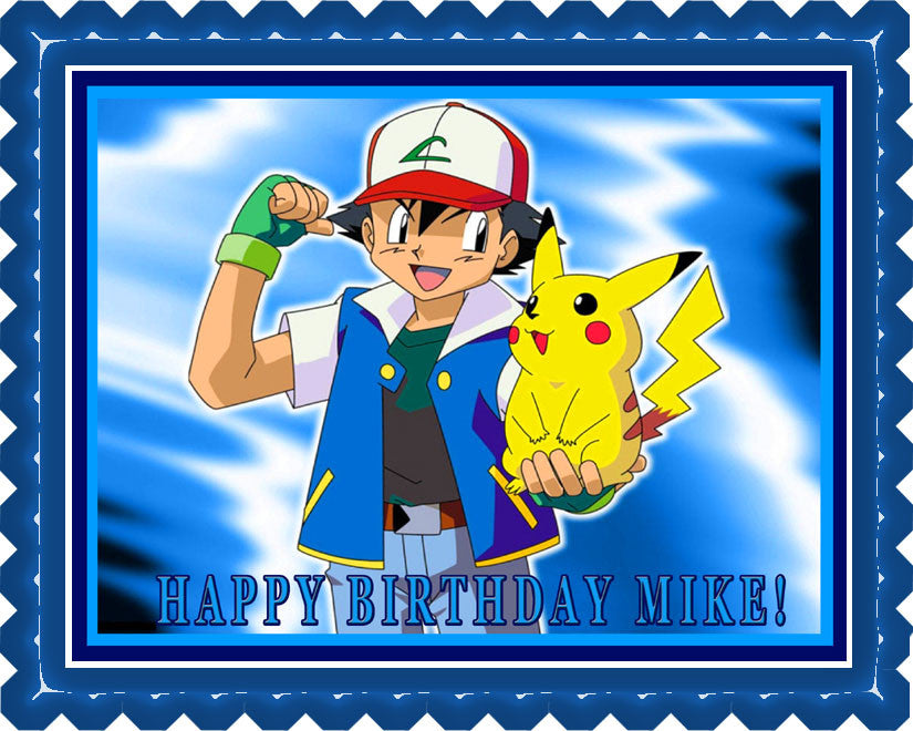 POKEMON PIKACHU - Edible Cake Topper OR Cupcake Topper, Decor