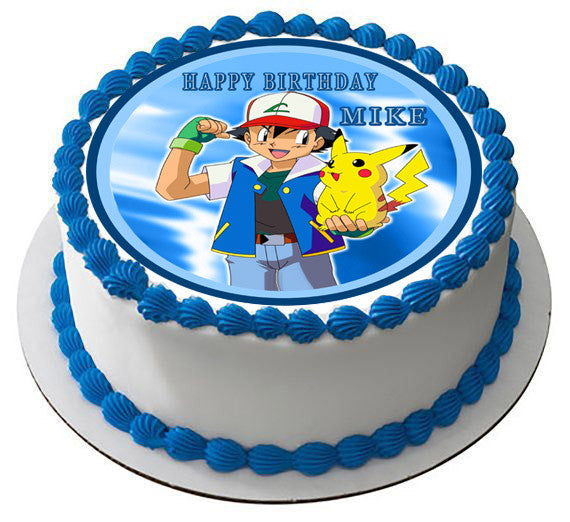 POKEMON PIKACHU - Edible Cake Topper OR Cupcake Topper, Decor