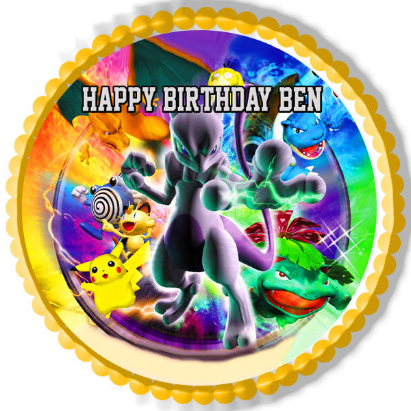 Pokemon Stadium Edible Birthday Cake Topper OR Cupcake Topper, Decor - Edible Prints On Cake (Edible Cake &Cupcake Topper)
