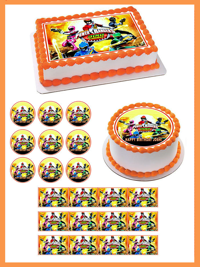 Power Rangers Dino Charge (Nr2) - Edible Cake Topper OR Cupcake Topper, Decor