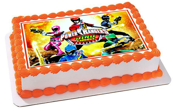 Power Rangers Dino Charge 2 Edible Birthday Cake Topper OR Cupcake Topper, Decor - Edible Prints On Cake (Edible Cake &Cupcake Topper)