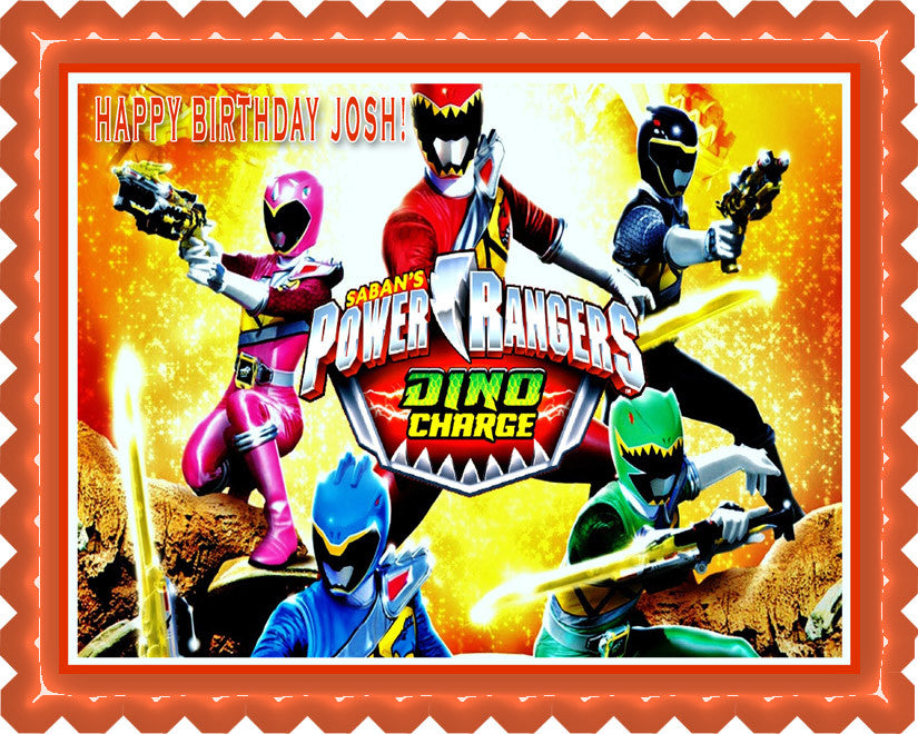 Power Rangers Dino Charge 2 Edible Birthday Cake Topper OR Cupcake Topper, Decor - Edible Prints On Cake (Edible Cake &Cupcake Topper)