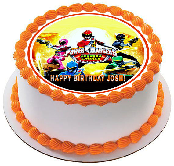Power Rangers Dino Charge 2 Edible Birthday Cake Topper OR Cupcake Topper, Decor - Edible Prints On Cake (Edible Cake &Cupcake Topper)