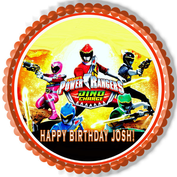 Power Rangers Dino Charge 2 Edible Birthday Cake Topper OR Cupcake Topper, Decor - Edible Prints On Cake (Edible Cake &Cupcake Topper)