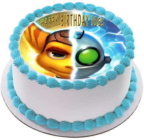 Ratchet & Clank 1 Edible Birthday Cake Topper OR Cupcake Topper, Decor - Edible Prints On Cake (Edible Cake &Cupcake Topper)