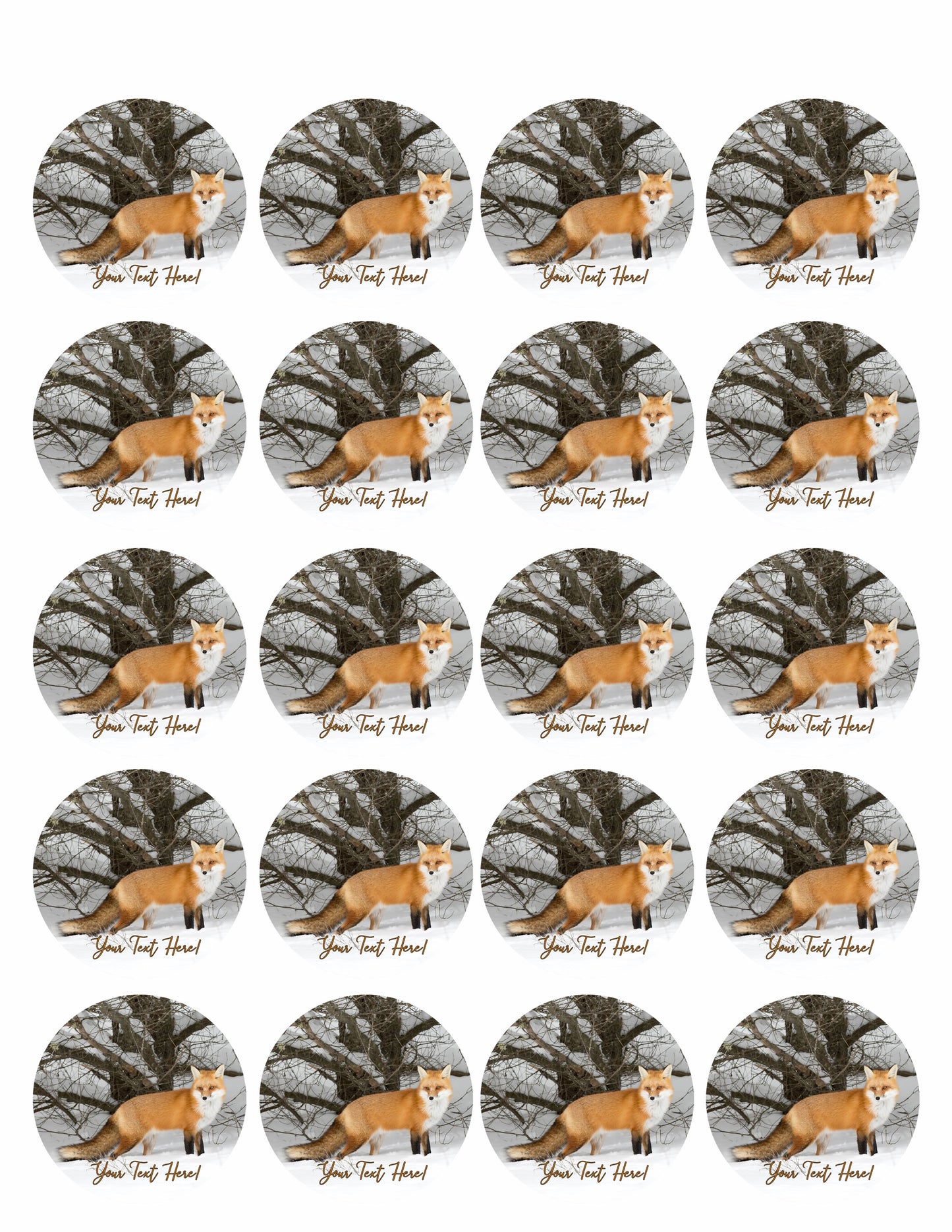 Red Fox - Edible Cake Topper, Cupcake Toppers, Strips