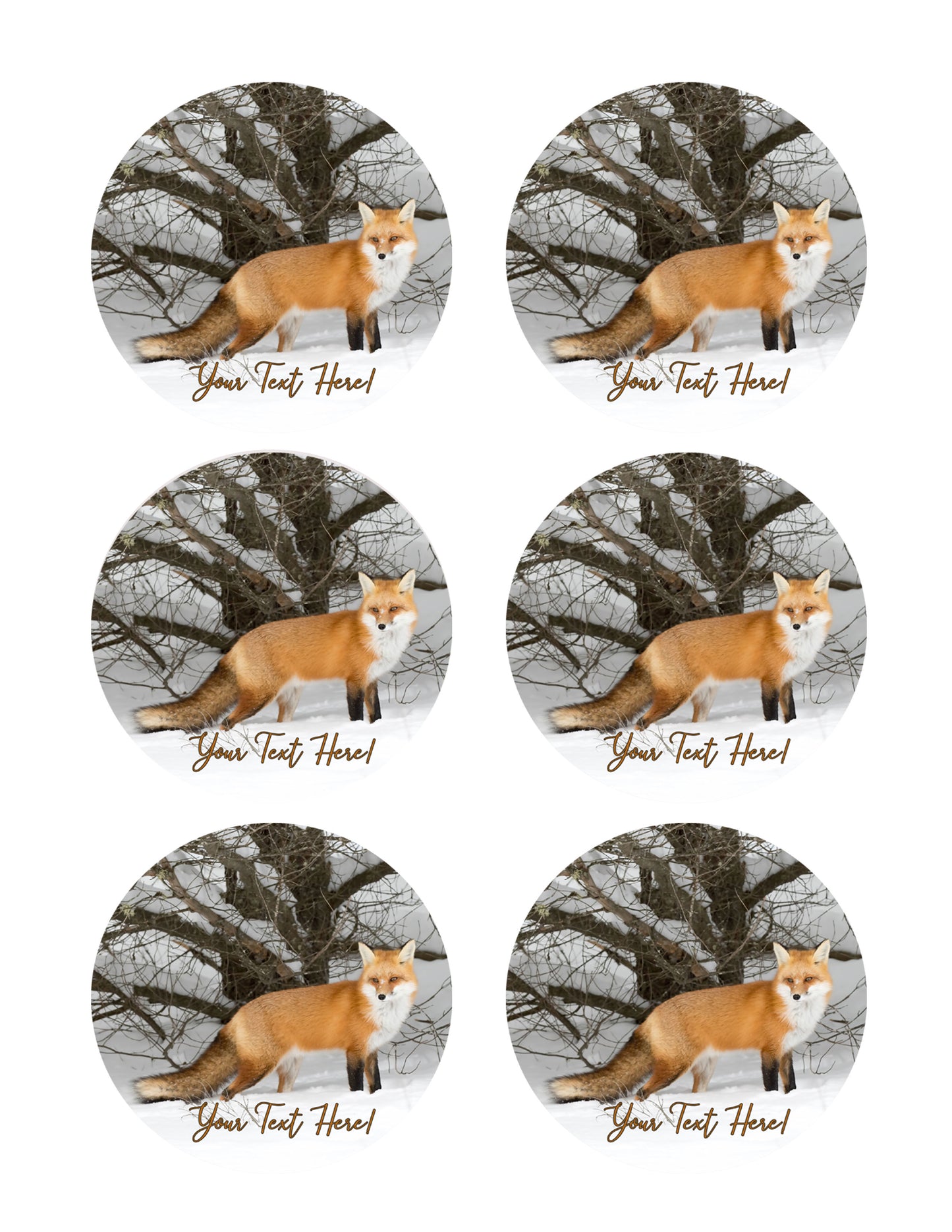 Red Fox - Edible Cake Topper, Cupcake Toppers, Strips