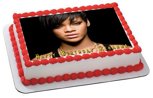 Rihanna 2 Edible Birthday Cake Topper OR Cupcake Topper, Decor - Edible Prints On Cake (Edible Cake &Cupcake Topper)