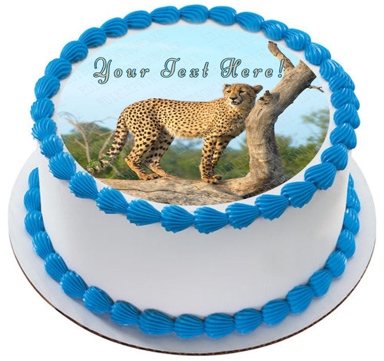 Roaming Cheetah, Safari, Wild - Edible Cake Topper, Cupcake Toppers, Strips