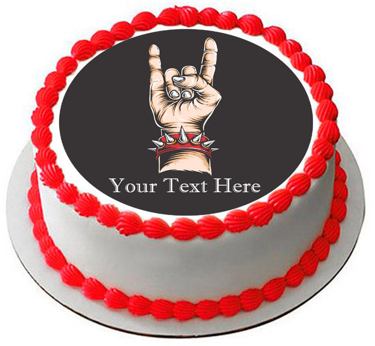 Rock & Roll hand - Edible Cake Topper, Cupcake Toppers, Strips