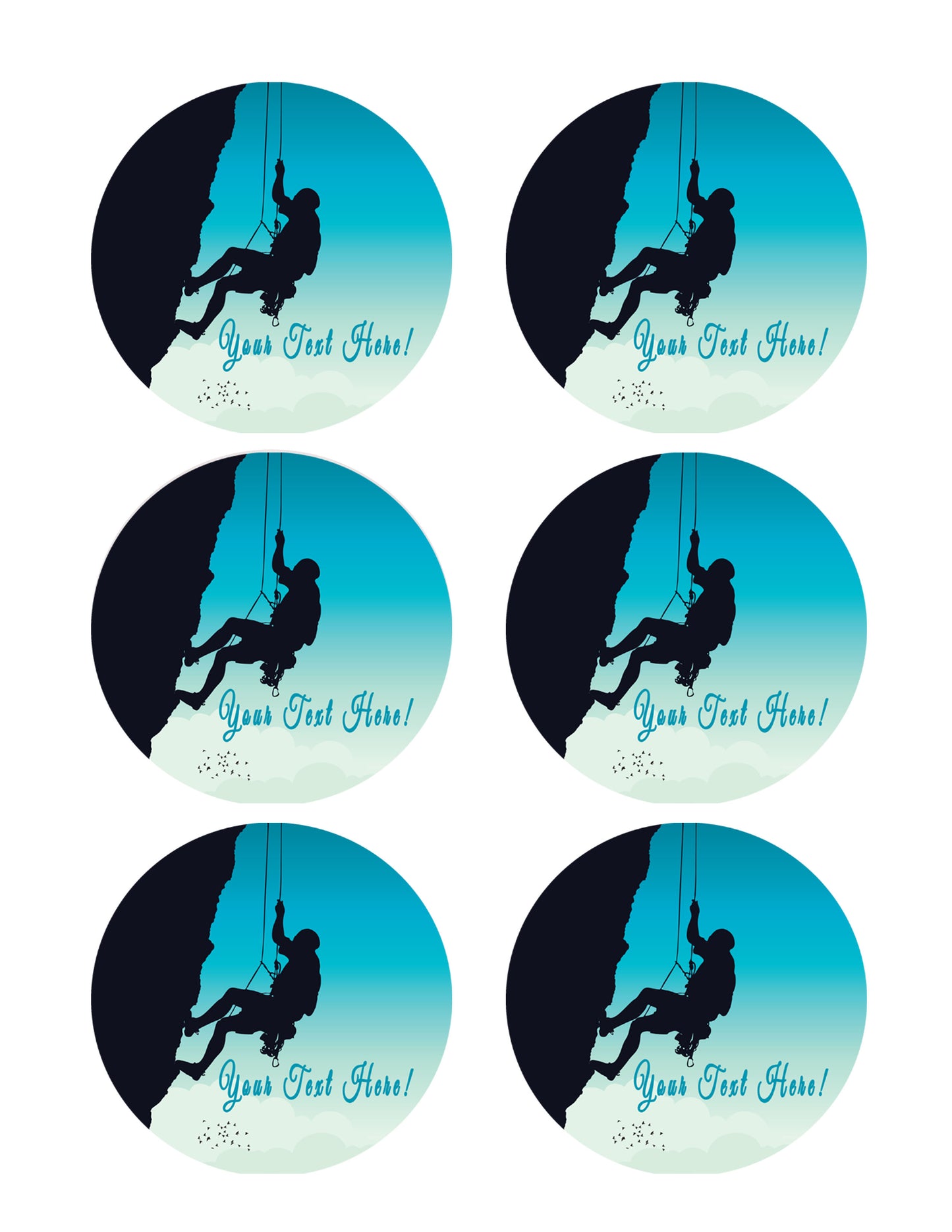 Rock Climber - Edible Cake Topper, Cupcake Toppers, Strips