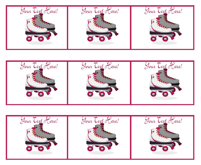 Roller Skating - Edible Cake Topper, Cupcake Toppers, Strips