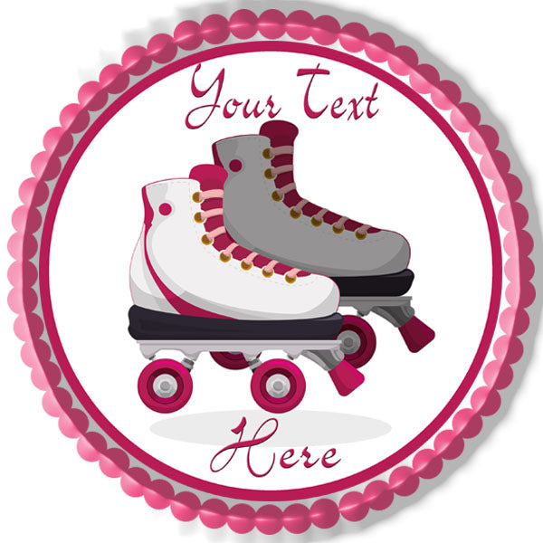 Roller Skating - Edible Cake Topper, Cupcake Toppers, Strips