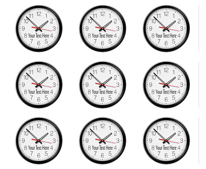 Round wall clock - Edible Cake Topper, Cupcake Toppers, Strips