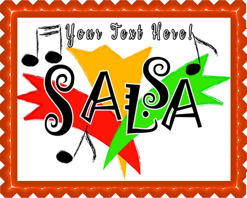 Salsa - Edible Cake Topper, Cupcake Toppers, Strips