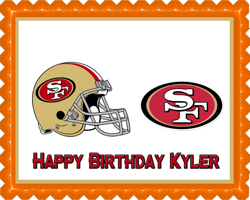 San Francisco 49ers Edible Birthday Cake Topper OR Cupcake Topper, Decor - Edible Prints On Cake (Edible Cake &Cupcake Topper)