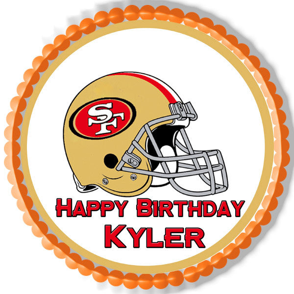 San Francisco 49ers Edible Birthday Cake Topper OR Cupcake Topper, Decor - Edible Prints On Cake (Edible Cake &Cupcake Topper)