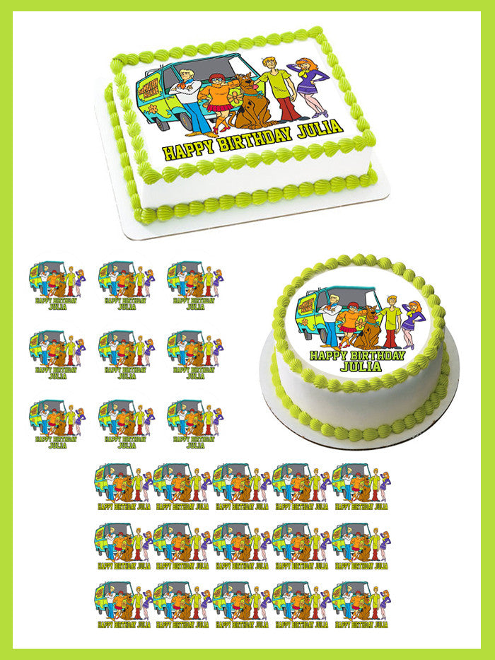 Scooby-Doo Edible Birthday Cake Topper OR Cupcake Topper, Decor - Edible Prints On Cake (Edible Cake &Cupcake Topper)