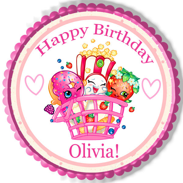 SHOPKINS 2 Edible Birthday Cake Topper OR Cupcake Topper, Decor - Edible Prints On Cake (Edible Cake &Cupcake Topper)