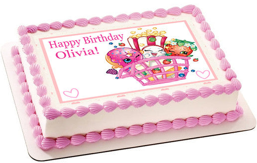 SHOPKINS 2 Edible Birthday Cake Topper OR Cupcake Topper, Decor - Edible Prints On Cake (Edible Cake &Cupcake Topper)