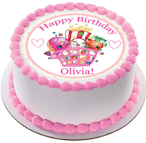 SHOPKINS 2 Edible Birthday Cake Topper OR Cupcake Topper, Decor - Edible Prints On Cake (Edible Cake &Cupcake Topper)