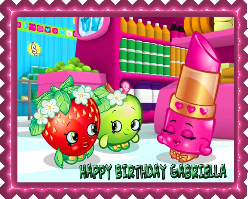 SHOPKINS 1 Edible Birthday Cake Topper OR Cupcake Topper, Decor - Edible Prints On Cake (Edible Cake &Cupcake Topper)