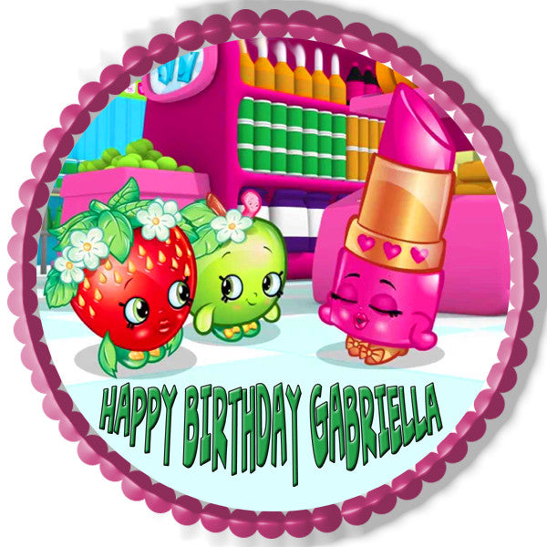 SHOPKINS 1 Edible Birthday Cake Topper OR Cupcake Topper, Decor - Edible Prints On Cake (Edible Cake &Cupcake Topper)