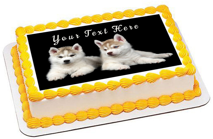 18pcs Siberian Husky Cupcake Toppers - Puppy Dog Theme Birthday Party Decoration Set