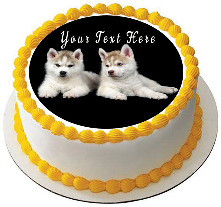 Siberian Husky Puppy Dog - Edible Cake Topper, Cupcake Toppers, Strips