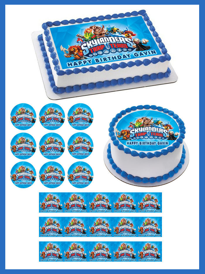 Skylanders Trap Team - Edible Cake Topper OR Cupcake Topper, Decor