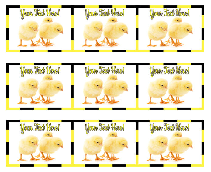 Small Chickens - Edible Cake Topper, Cupcake Toppers, Strips