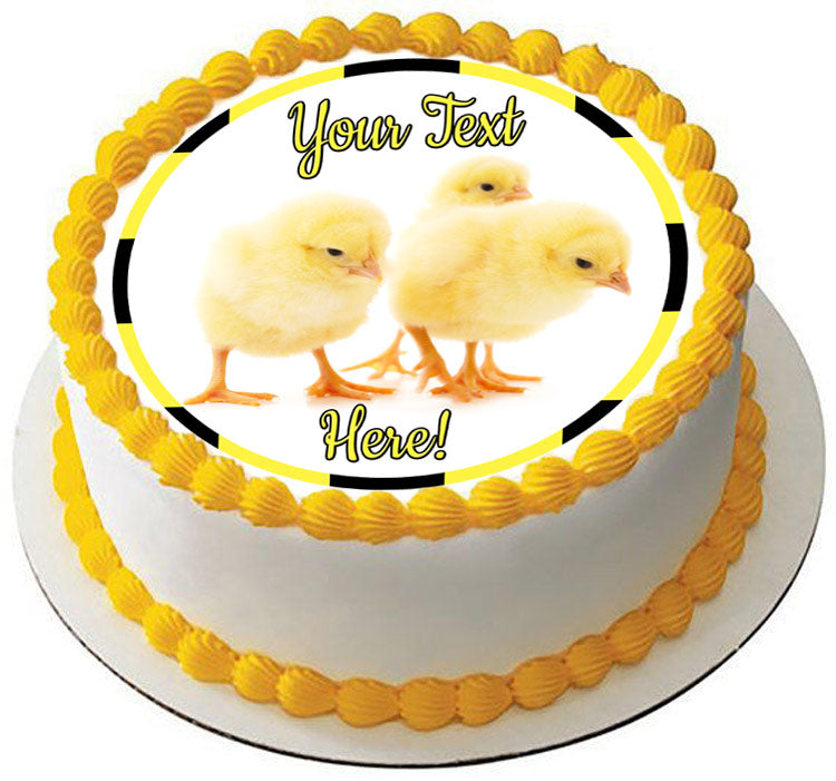 Small Chickens - Edible Cake Topper, Cupcake Toppers, Strips